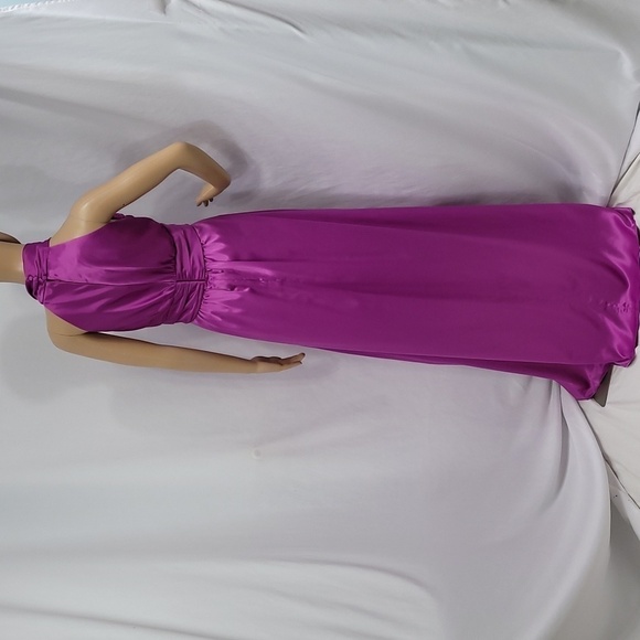 Amsale Cerise color Charmeuse Gown - Picture 16 of 17